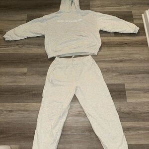 Kylie Jenner pop up Light Gray Women's Jogger Set - Hoodie & Track Pants